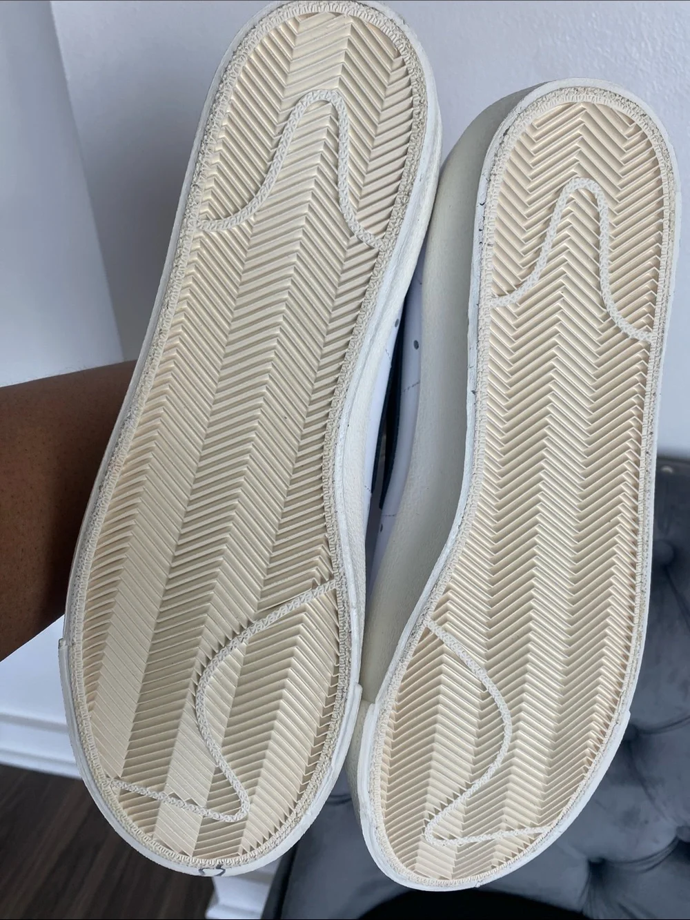 Nike White and Black High-Top Sneakers